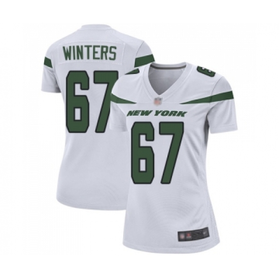Women's New York Jets 67 Brian Winters Game White Football Jersey