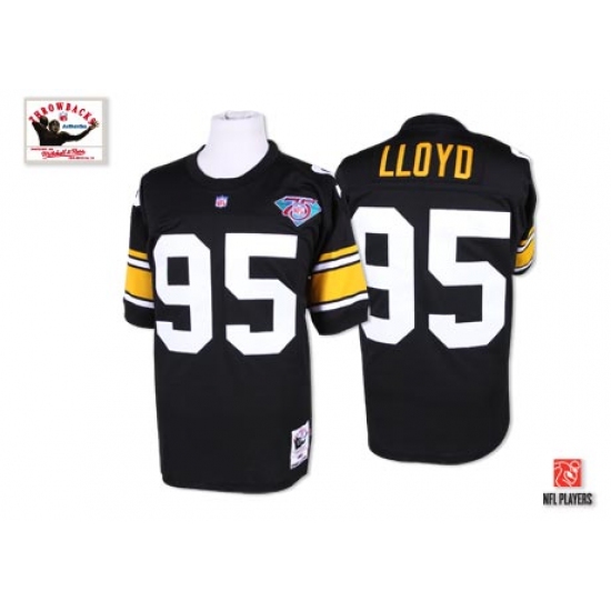 Mitchell And Ness Pittsburgh Steelers 95 Greg Lloyd Black Authentic Throwback NFL Jersey
