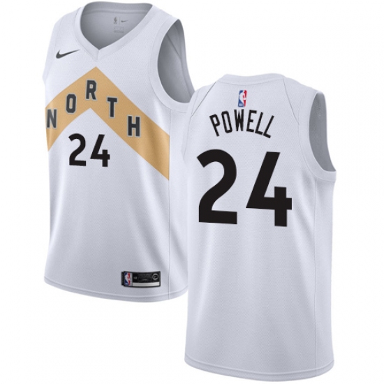Men's Nike Toronto Raptors 24 Norman Powell Swingman White NBA Jersey - City Edition