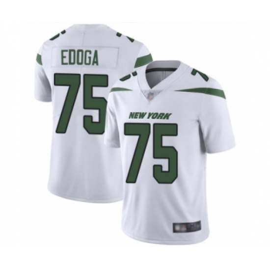 Men's New York Jets 75 Chuma Edoga White Vapor Untouchable Limited Player Football Jersey