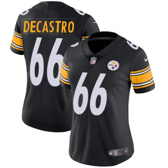Women's Nike Pittsburgh Steelers 66 David DeCastro Black Team Color Vapor Untouchable Limited Player NFL Jersey
