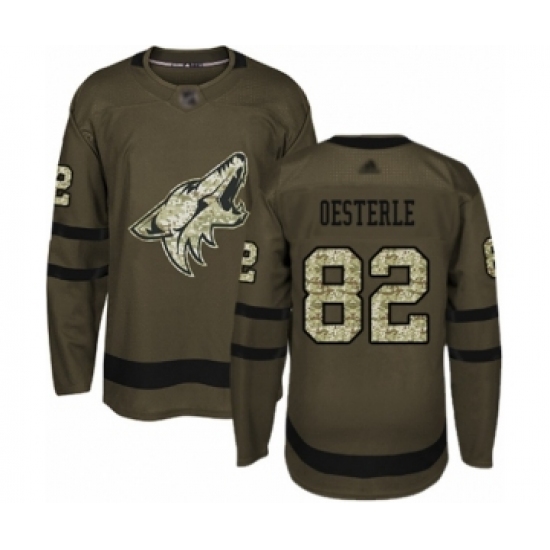 Youth Arizona Coyotes 82 Jordan Oesterle Authentic Green Salute to Service Hockey Jersey