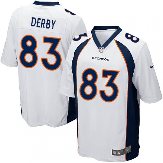 Men's Nike Denver Broncos 83 A.J. Derby Game White NFL Jersey