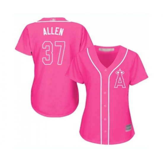 Women's Los Angeles Angels of Anaheim 37 Cody Allen Replica Pink Fashion Baseball Jersey