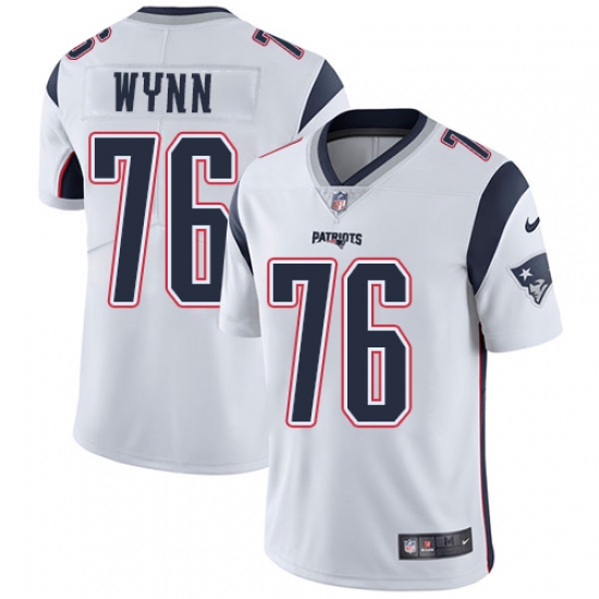 Men's Nike New England Patriots 76 Isaiah Wynn White Vapor Untouchable Limited Player NFL Jersey