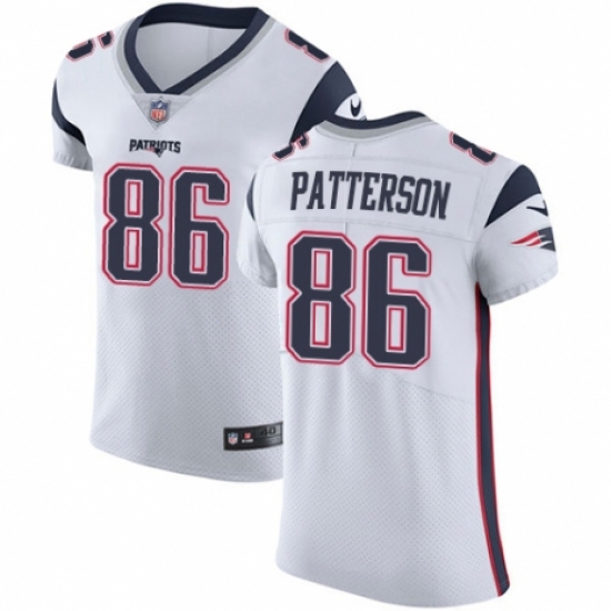 Men's Nike New England Patriots 86 Cordarrelle Patterson White Vapor Untouchable Elite Player NFL Jersey