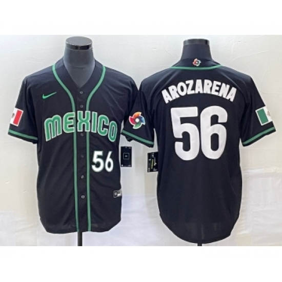 Men's Mexico Baseball 56 Randy Arozarena Number 2023 Black World Classic Stitched Jersey4