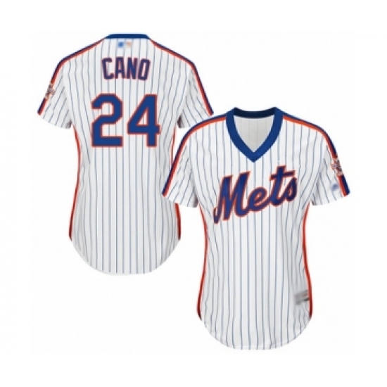 Women's New York Mets 24 Robinson Cano Authentic White Alternate Cool Base Baseball Jersey