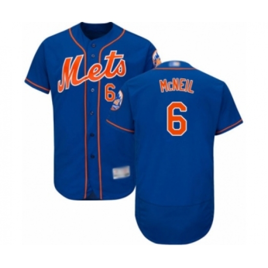 Men's New York Mets 6 Jeff McNeil Royal Blue Alternate Flex Base Authentic Collection Baseball Jersey