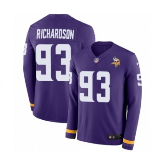 Youth Nike Minnesota Vikings 93 Sheldon Richardson Limited Purple Therma Long Sleeve NFL Jersey