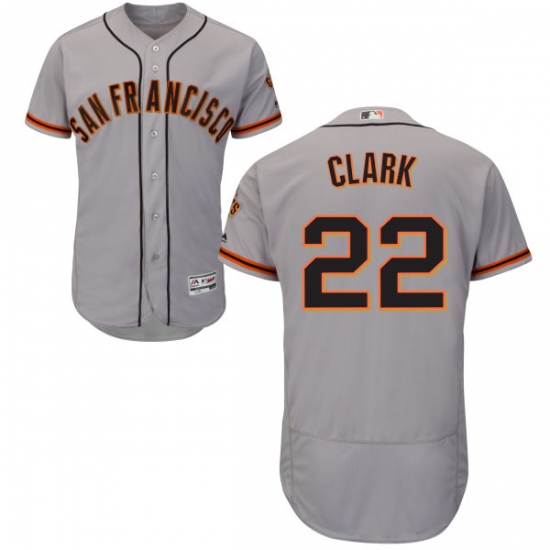 Men's Majestic San Francisco Giants 22 Will Clark Grey Road Flex Base Authentic Collection MLB Jersey