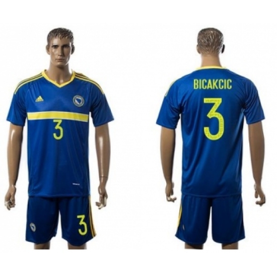 Bosnia Herzegovina 3 Bicakcic Home Soccer Country Jersey