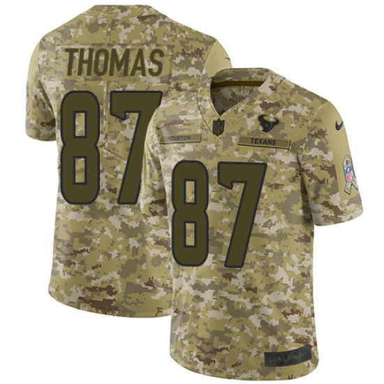 Men's Nike Houston Texans 87 Demaryius Thomas Limited Camo 2018 Salute to Service NFL Jersey