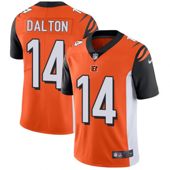 Men's Nike Cincinnati Bengals 14 Andy Dalton Vapor Untouchable Limited Orange Alternate NFL Jersey
