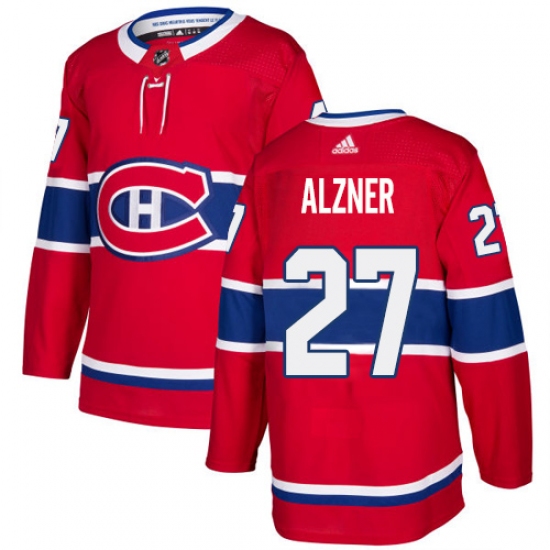 Men's Adidas Montreal Canadiens 27 Karl Alzner Premier Red Home NHL Jersey