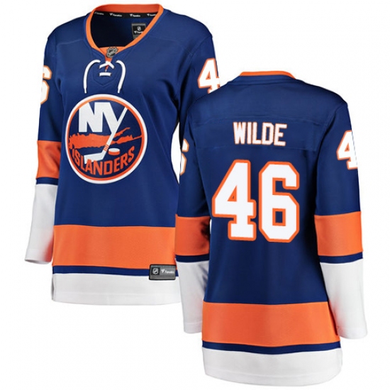 Women's New York Islanders 46 Bode Wilde Fanatics Branded Royal Blue Home Breakaway NHL Jersey