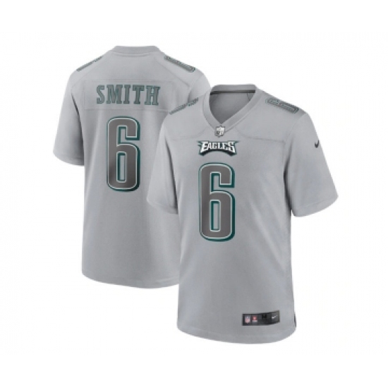 Men's Philadelphia Eagles 6 DeVonta Smith Gray Atmosphere Fashion Stitched Game Jersey
