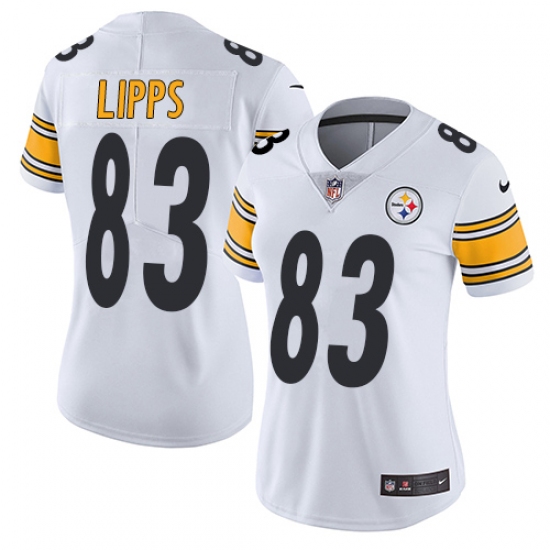 Women's Nike Pittsburgh Steelers 83 Louis Lipps White Vapor Untouchable Limited Player NFL Jersey