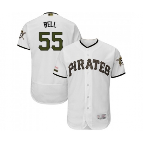 Men's Pittsburgh Pirates 55 Josh Bell White Alternate Authentic Collection Flex Base Baseball Jersey