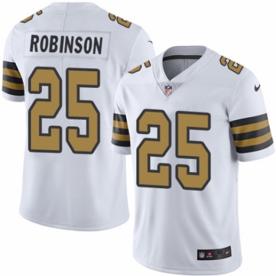 Men's Nike New Orleans Saints 25 Patrick Robinson Limited White Rush Vapor Untouchable NFL Jersey