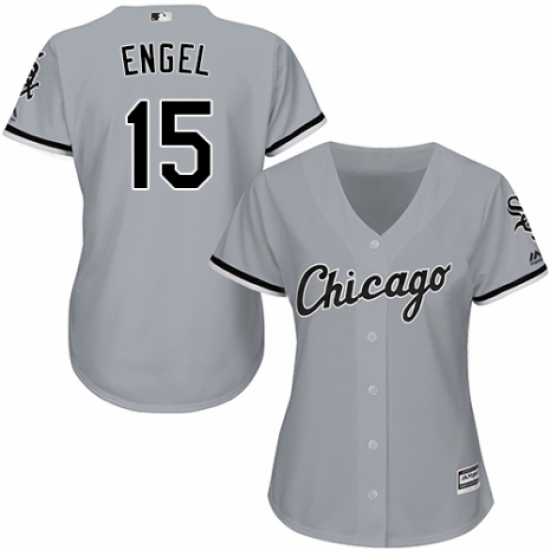 Women's Majestic Chicago White Sox 15 Adam Engel Replica Grey Road Cool Base MLB Jersey