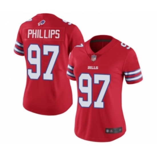 Women's Buffalo Bills 97 Jordan Phillips Limited Red Rush Vapor Untouchable Football Jersey