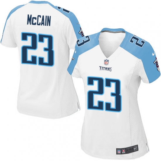 Women's Nike Tennessee Titans 23 Brice McCain Game White NFL Jersey