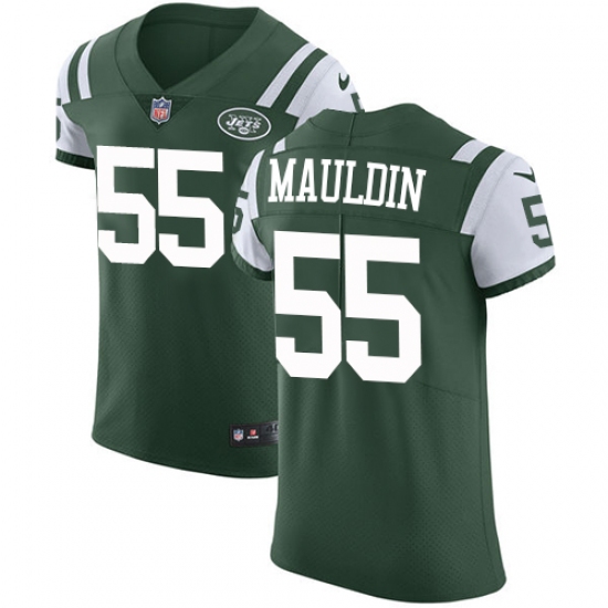Men's Nike New York Jets 55 Lorenzo Mauldin Elite Green Team Color NFL Jersey