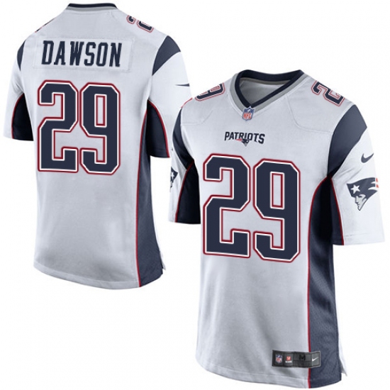 Men's Nike New England Patriots 29 Duke Dawson Game White NFL Jersey