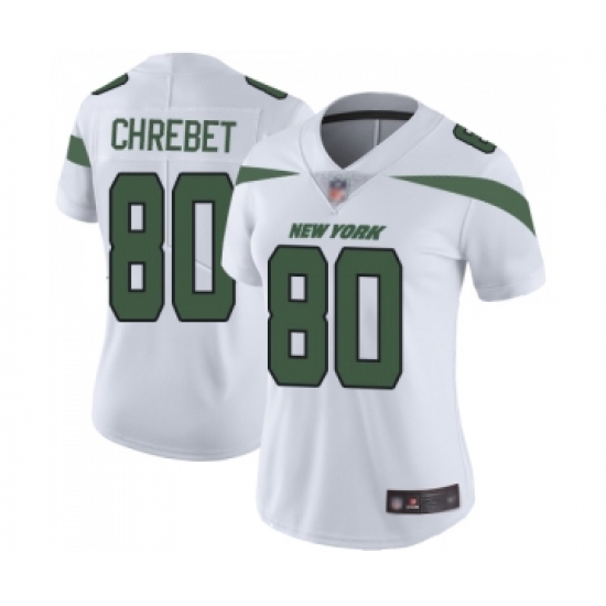 Women's New York Jets 80 Wayne Chrebet White Vapor Untouchable Limited Player Football Jersey