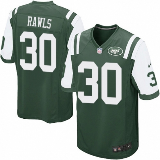Men's Nike New York Jets 30 Thomas Rawls Game Green Team Color NFL Jersey