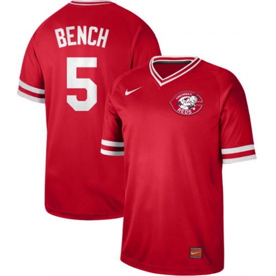 Men's Nike Cincinnati Reds 5 Johnny Bench Red Authentic Cooperstown Collection Stitched Baseball Jersey