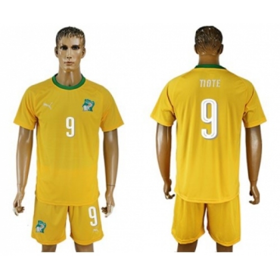 Cote d'lvoire 9 Tiote Home Soccer Country Jersey