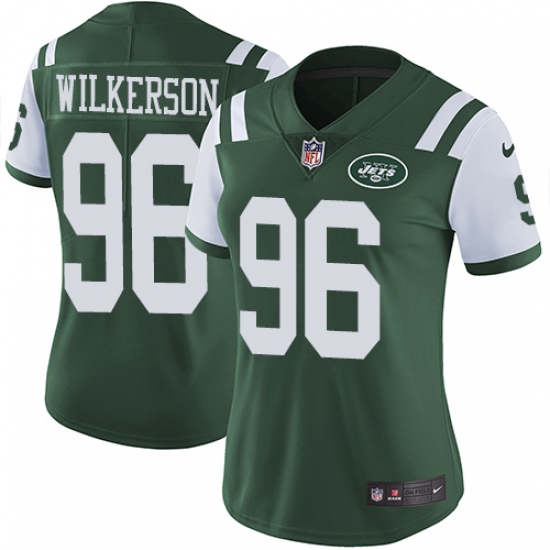 Women's Nike New York Jets 96 Muhammad Wilkerson Green Team Color Vapor Untouchable Limited Player NFL Jersey