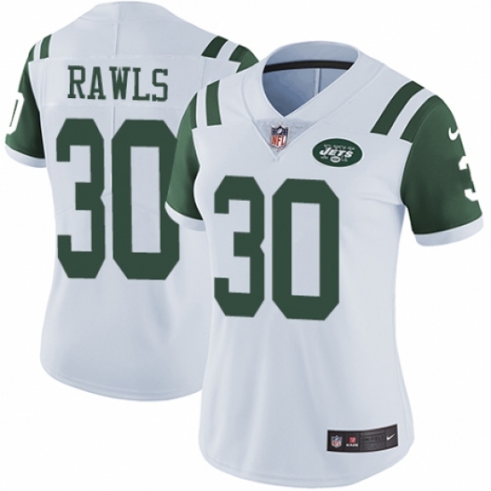 Women's Nike New York Jets 30 Thomas Rawls White Vapor Untouchable Limited Player NFL Jersey