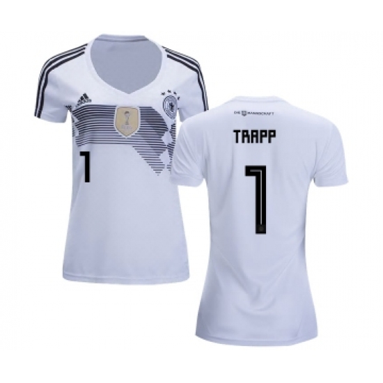 Women's Germany 1 Trapp White Home Soccer Country Jersey