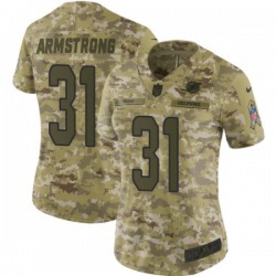 Women's Nike Miami Dolphins 31 Cornell Armstrong Camo Stitched NFL Limited 2018 Salute To Service Jersey