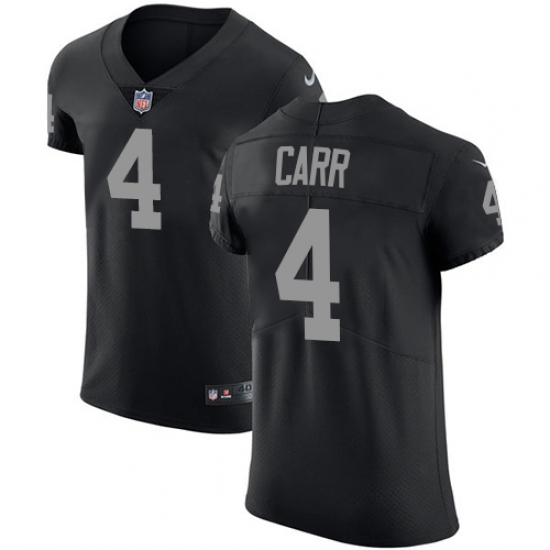 Men's Nike Oakland Raiders 4 Derek Carr Black Team Color Vapor Untouchable Elite Player NFL Jersey