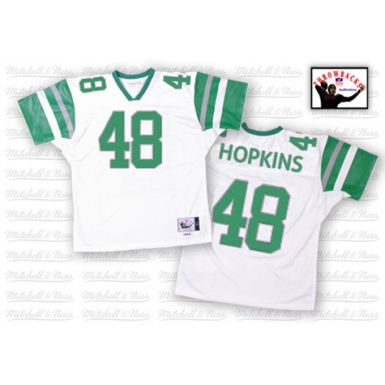 Mitchell And Ness Philadelphia Eagles 48 Wes Hopkins White Authentic Throwback NFL Jersey