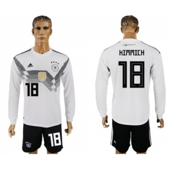Germany 18 Kimmich White Home Long Sleeves Soccer Country Jersey