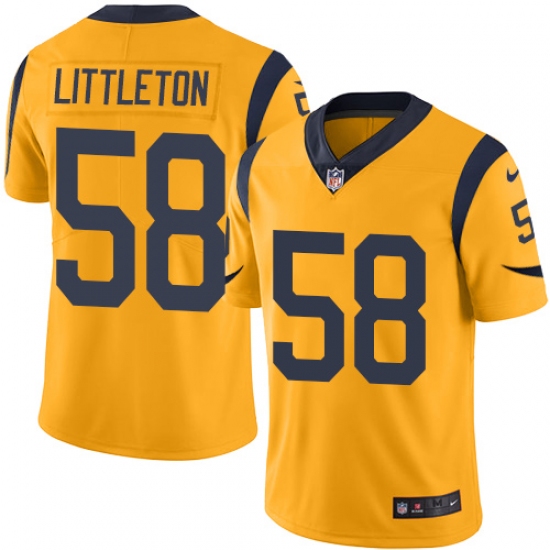Men's Nike Los Angeles Rams 58 Cory Littleton Limited Gold Rush Vapor Untouchable NFL Jersey