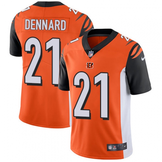 Men's Nike Cincinnati Bengals 21 Darqueze Dennard Vapor Untouchable Limited Orange Alternate NFL Jersey