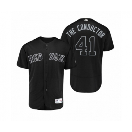 Men's Red Sox 41 Chris Sale The Conductor Black 2019 Players Weekend Authentic Jersey
