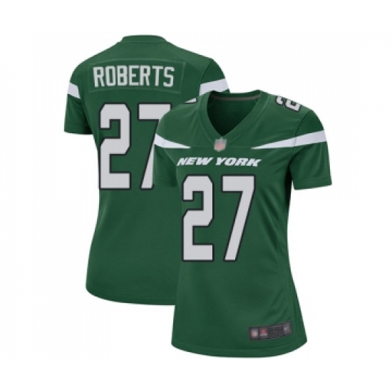 Women's New York Jets 27 Darryl Roberts Game Green Team Color Football Jersey