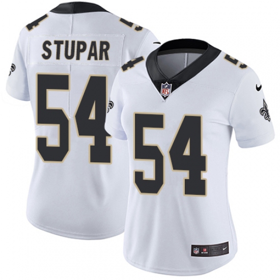 Women's Nike New Orleans Saints 54 Nate Stupar White Vapor Untouchable Limited Player NFL Jersey