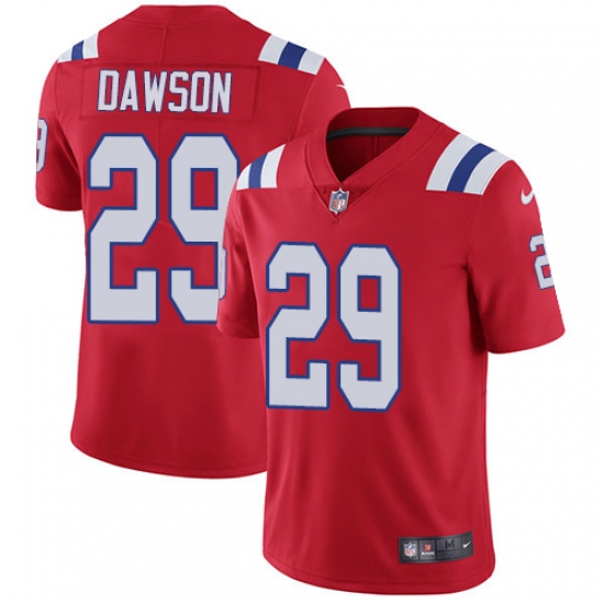 Men's Nike New England Patriots 29 Duke Dawson Red Alternate Vapor Untouchable Limited Player NFL Jersey