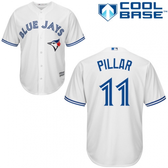 Youth Majestic Toronto Blue Jays 11 Kevin Pillar Authentic White Home MLB Jersey