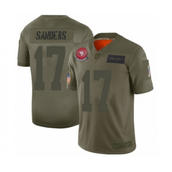 Youth San Francisco 49ers 17 Emmanuel Sanders Limited Camo 2019 Salute to Service Football Jersey