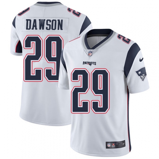 Men's Nike New England Patriots 29 Duke Dawson White Vapor Untouchable Limited Player NFL Jersey