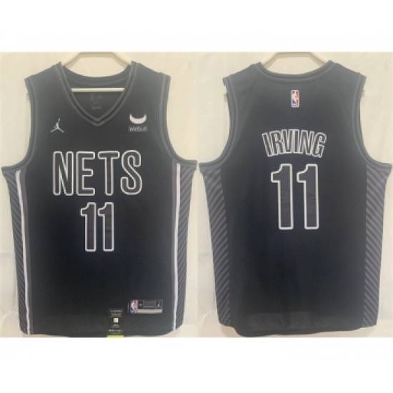 Men's Brooklyn Nets 11 Kyrie Irving Black Stitched Basketball Jersey